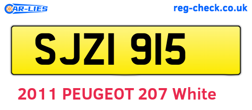 SJZ1915 are the vehicle registration plates.