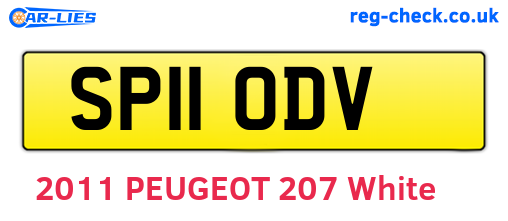 SP11ODV are the vehicle registration plates.
