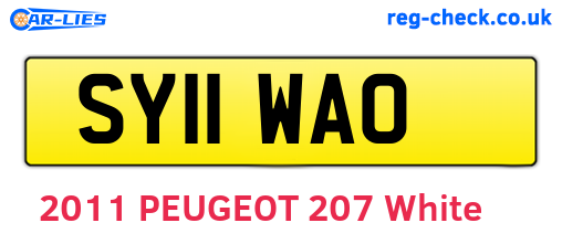 SY11WAO are the vehicle registration plates.