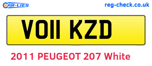 VO11KZD are the vehicle registration plates.