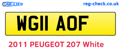 WG11AOF are the vehicle registration plates.