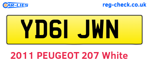 YD61JWN are the vehicle registration plates.