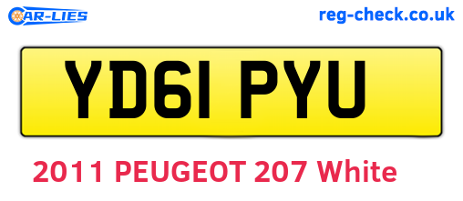 YD61PYU are the vehicle registration plates.