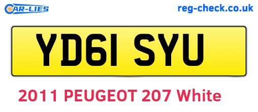 YD61SYU are the vehicle registration plates.