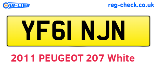 YF61NJN are the vehicle registration plates.