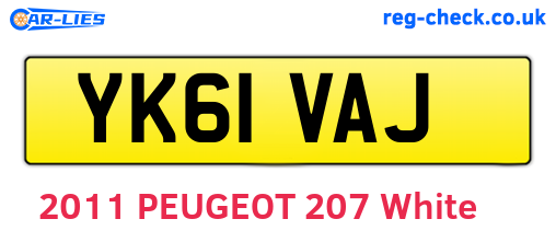 YK61VAJ are the vehicle registration plates.