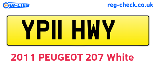 YP11HWY are the vehicle registration plates.
