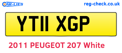YT11XGP are the vehicle registration plates.