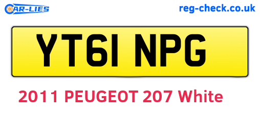 YT61NPG are the vehicle registration plates.
