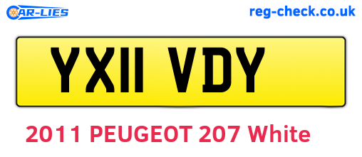 YX11VDY are the vehicle registration plates.