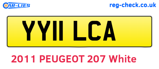 YY11LCA are the vehicle registration plates.
