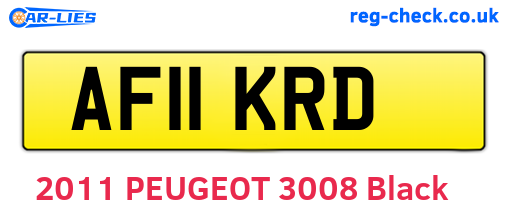 AF11KRD are the vehicle registration plates.