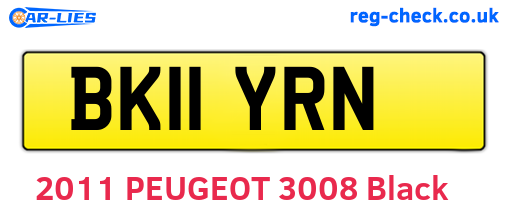BK11YRN are the vehicle registration plates.