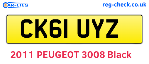 CK61UYZ are the vehicle registration plates.