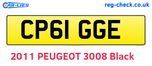 CP61GGE are the vehicle registration plates.