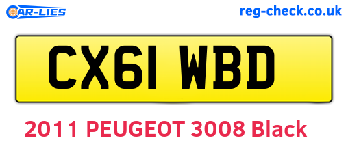 CX61WBD are the vehicle registration plates.
