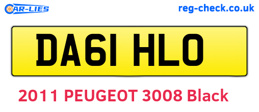 DA61HLO are the vehicle registration plates.