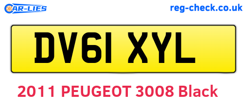 DV61XYL are the vehicle registration plates.