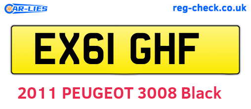 EX61GHF are the vehicle registration plates.