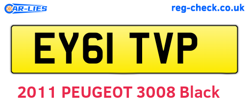 EY61TVP are the vehicle registration plates.