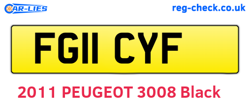 FG11CYF are the vehicle registration plates.