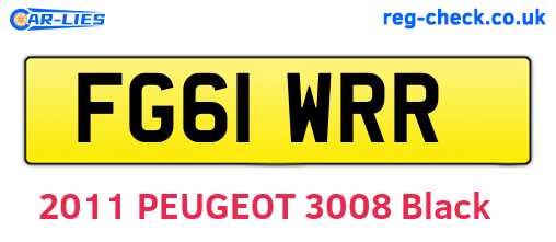 FG61WRR are the vehicle registration plates.