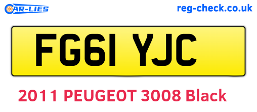 FG61YJC are the vehicle registration plates.