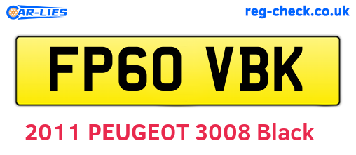 FP60VBK are the vehicle registration plates.
