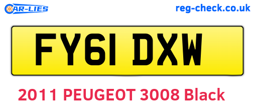 FY61DXW are the vehicle registration plates.