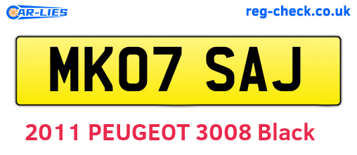 MK07SAJ are the vehicle registration plates.