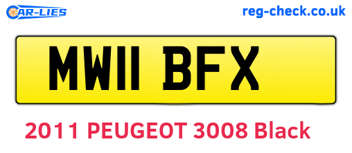 MW11BFX are the vehicle registration plates.