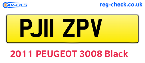 PJ11ZPV are the vehicle registration plates.