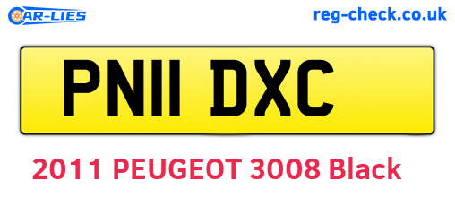 PN11DXC are the vehicle registration plates.