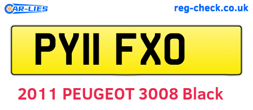 PY11FXO are the vehicle registration plates.