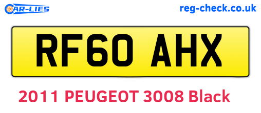 RF60AHX are the vehicle registration plates.