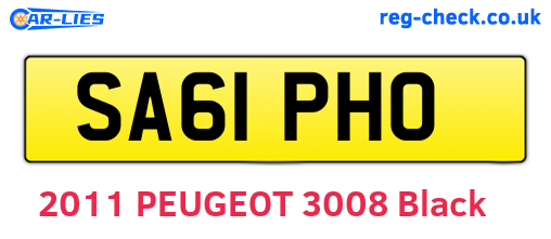 SA61PHO are the vehicle registration plates.
