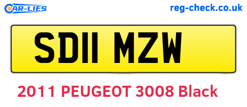 SD11MZW are the vehicle registration plates.