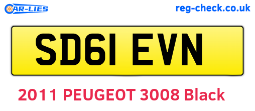 SD61EVN are the vehicle registration plates.
