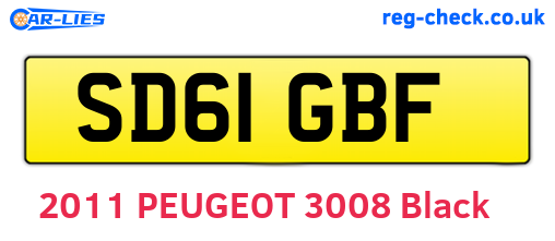 SD61GBF are the vehicle registration plates.
