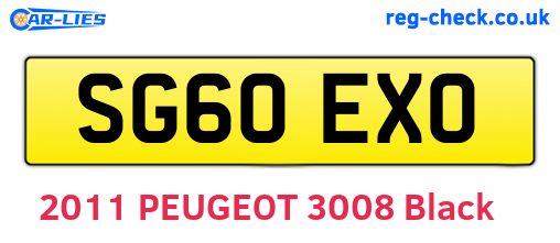 SG60EXO are the vehicle registration plates.