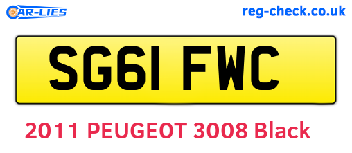 SG61FWC are the vehicle registration plates.