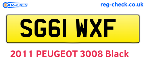SG61WXF are the vehicle registration plates.