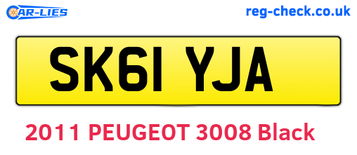 SK61YJA are the vehicle registration plates.