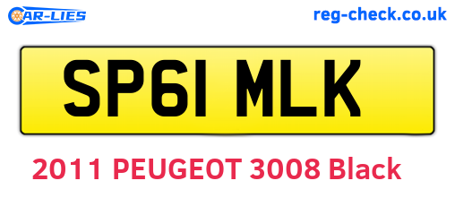SP61MLK are the vehicle registration plates.