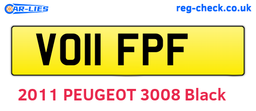 VO11FPF are the vehicle registration plates.