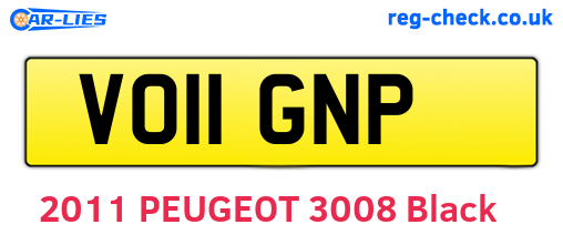 VO11GNP are the vehicle registration plates.