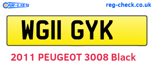WG11GYK are the vehicle registration plates.
