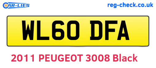 WL60DFA are the vehicle registration plates.