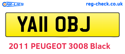 YA11OBJ are the vehicle registration plates.