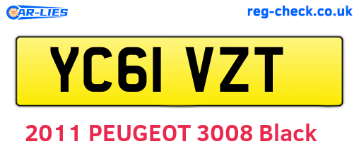 YC61VZT are the vehicle registration plates.